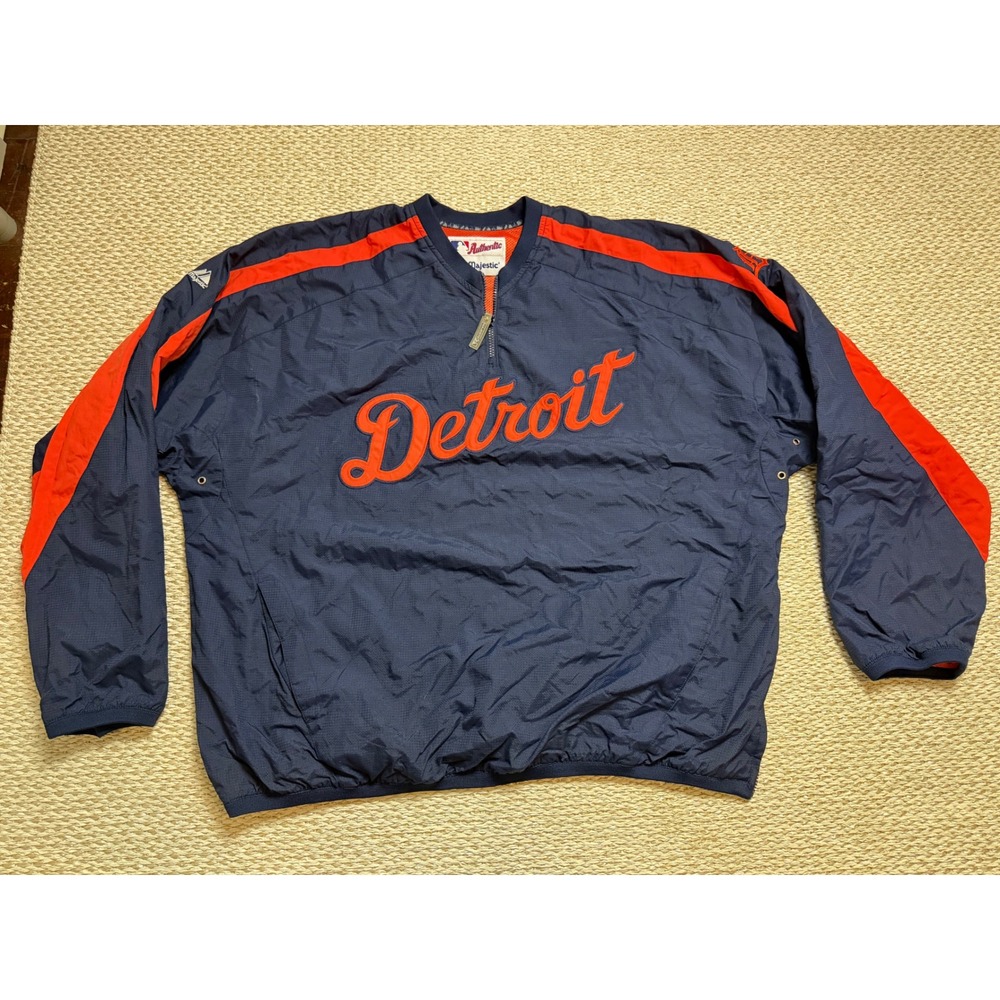 Majestic Detroit Tigers MLB Authentic Batting Practice Jersey Navy vintage XXL
